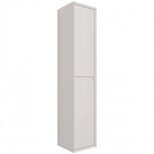 Пенал Dreja INSIGHT, 35 см, подвесной, универсальный, 2 дверцы, 4 стеклянные полки, белый глянец фото 4