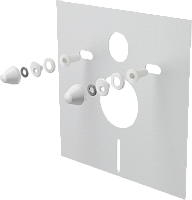 Звукоизоляционная плита для подвесного унитаза и биде с принадлежностями и колпачками (белыми),M930