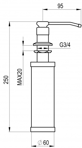 Дозатор Granula GR-01 D графит под жидкое мыло фото 2