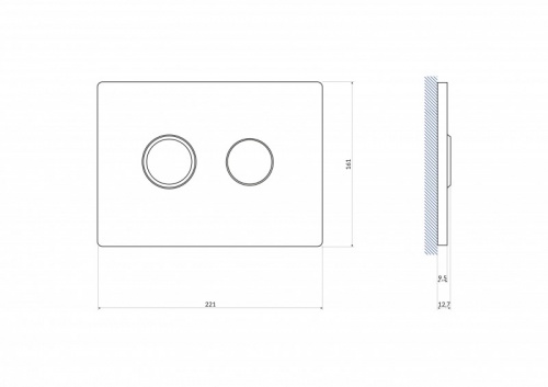 Кнопка Cersanit ACCENTO для AQUA 50 пневматическая пластик хром глянцевый фото 3
