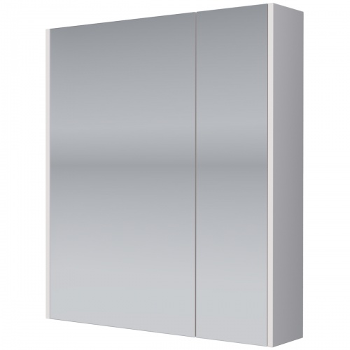 Зеркальный шкаф Dreja PRIME, 60 см, 2 дверцы, 2 стеклянные полки, белый фото 5