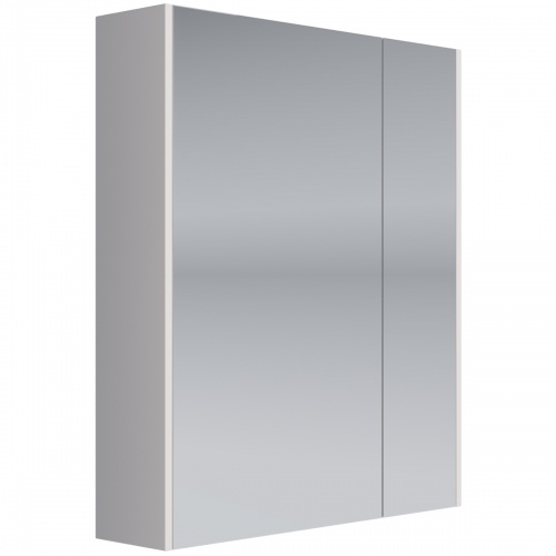 Зеркальный шкаф Dreja PRIME, 60 см, 2 дверцы, 2 стеклянные полки, белый фото 4