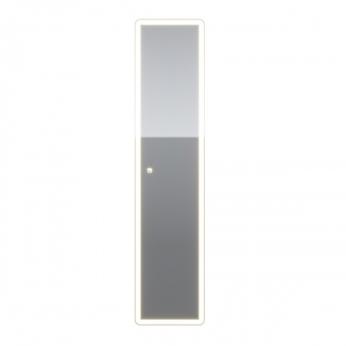 Пенал зеркальный Dreja POINT, подвесной, универсальный, 1 дв., 4 стек. полки, сен. выкл., LED, белый фото 3