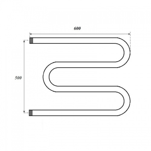 Полотенцесушитель водяной Point PN37556 500x600 М-образный (1"), хром фото 2