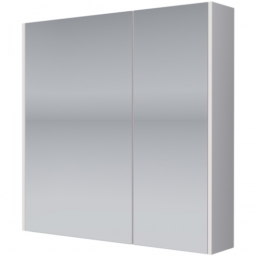 Зеркальный шкаф Dreja PRIME, 70 см, 2 дверцы, 4 стеклянные полки, белый фото 5
