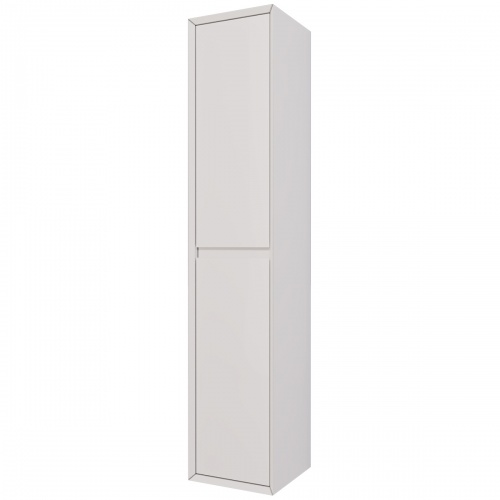 Пенал Dreja INSIGHT, 35 см, подвесной, универсальный, 2 дверцы, 4 стеклянные полки, белый глянец фото 5