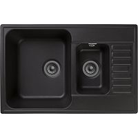 Мойка кухонная GranFest QUARZ GF-Z21K 1.5-чаш+кр. 740*480 (черный)