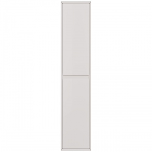 Пенал Dreja INSIGHT, 35 см, подвесной, универсальный, 2 дверцы, 4 стеклянные полки, белый глянец фото 3
