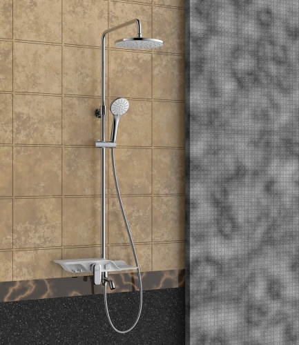 Смеситель Lemark Tropiс LM7003C для ванны и душа с верхней душ. лейкой "Тропический дождь" фото 3