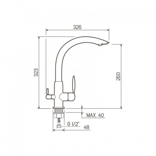 SL136-012F-015 Смеситель РМС для кухни с переключением фильтра для питьевой воды фото 2