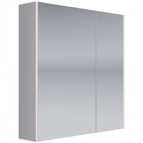 Зеркальный шкаф Dreja PRIME, 70 см, 2 дверцы, 4 стеклянные полки, белый фото 4