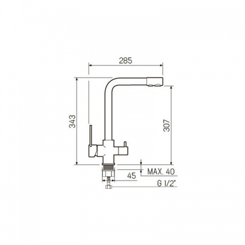 SL130-015F Смеситель РМС для кухни с переключением фильтра для питьевой воды фото 2