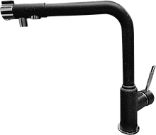 Смеситель GranFest Г-обр. с краном питьевой воды D-35mm (черный)