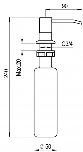 Дозатор Granula GR-1403 графит под жидкое мыло фото 2