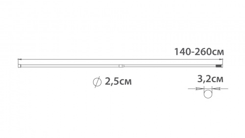 Fixsen FX-51-201 Карниз для ванной раздвижной 140-260 см, нерж.сталь-хром фото 2