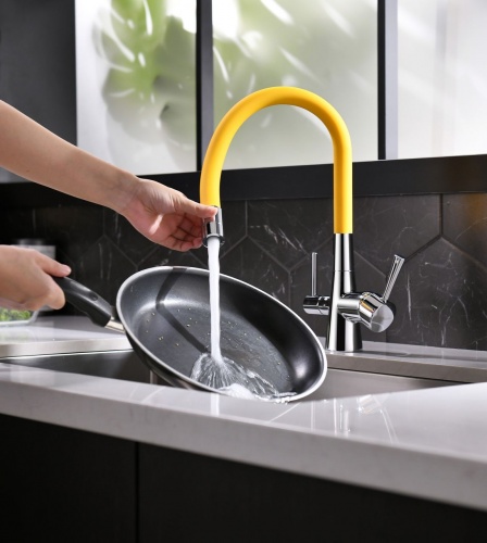 Смеситель Lemark Comfort LM3075C-Yellow для кухни с подключ. к фильтру с питьевой водой, хром желтый фото 3