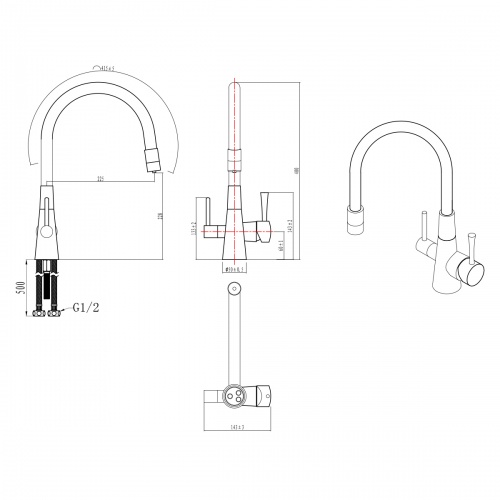 Смеситель Lemark Comfort LM3075BN для кухни с подключением к фильтру с питьевой водой, никель фото 2